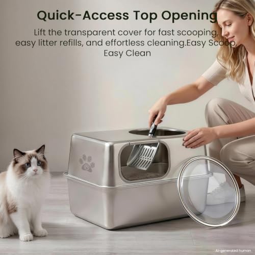 Enclosed Stainless Steel Litter Box