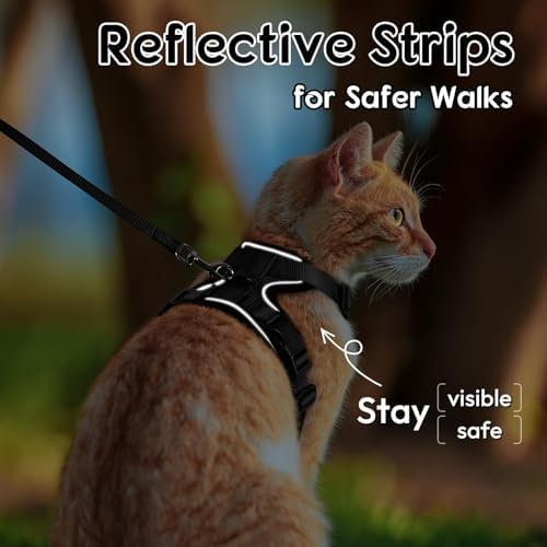Dooradar Cat Harness and Leash Set, Adjustable and Escape Proof