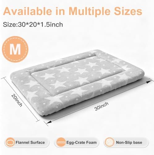 Dog Bed Mat, Reversible Crate Pad & Cute Dog Bed
