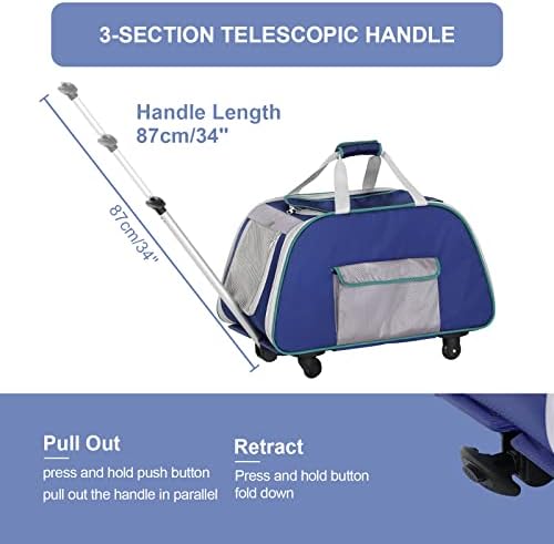 A 4 Pet Foldable Dog Carrier on Wheels