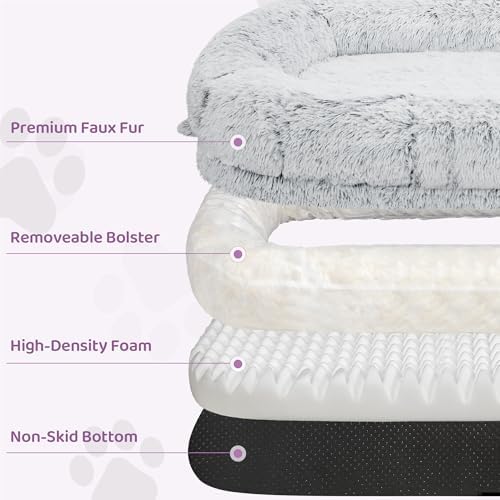 Murago Human Dog Bed for Adults, Light Grey