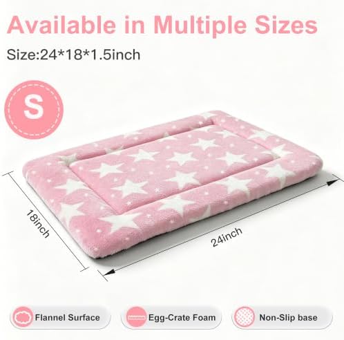Dog Bed Mat, Reversible Crate Pad & Cute Dog Bed
