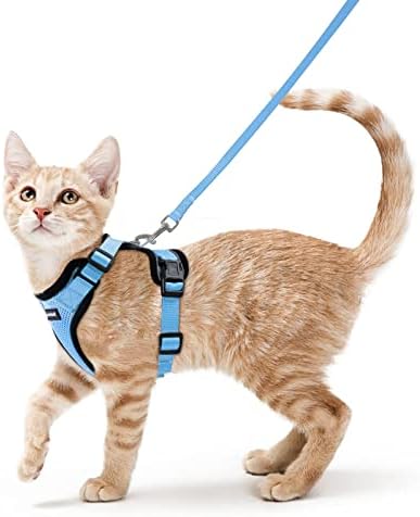 rabbitgoo Cat Harness and Leash Set, Escape Proof Vest, Light Blue