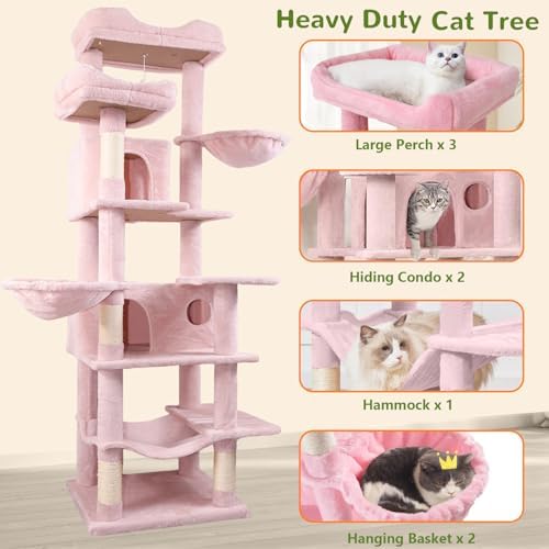 68 Inches Multi-Level Large and Tall Cat Tree Tower