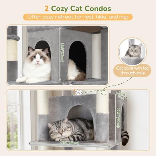 Globlazer 80in Extra Large Tall Corner Cat Tree Tower, Light Grey