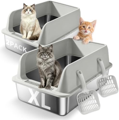 Stainless Steel Cat Litter Box 2 Pack