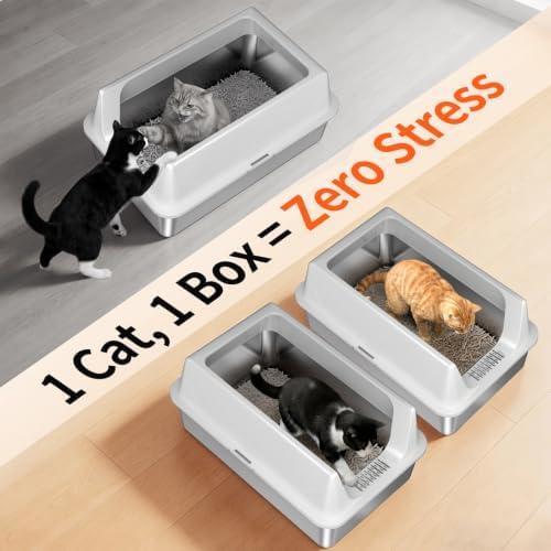 2 Pack XL Stainless Steel Litter Box
