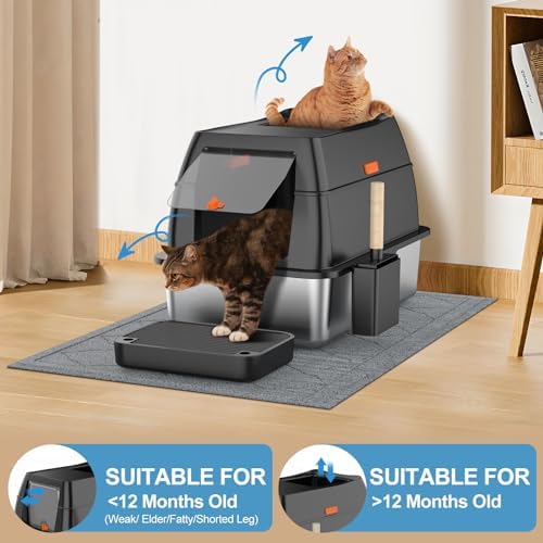 Lobeve Extra Large Stainless Steel Litter Box