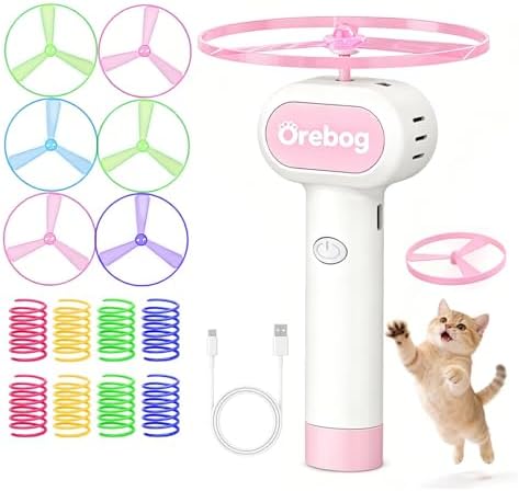 Cat Toy Disc Launcher, Rechargeable Interactive Cat Fetch Toy