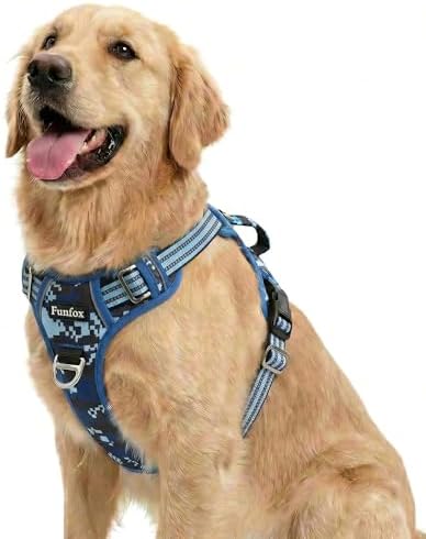 Funfox Dog Harness No Pull, Adjustable Pet Vest Harness, Super Soft Material
