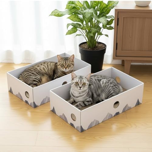 Conlun Cat Scratcher Box, Cardboard Pad, Bed