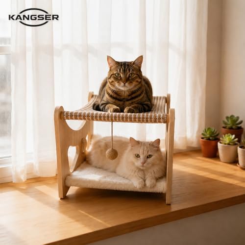 Cat Hammock Bed, 3 in 1 Elevated Bunk Cat Hammock Bed