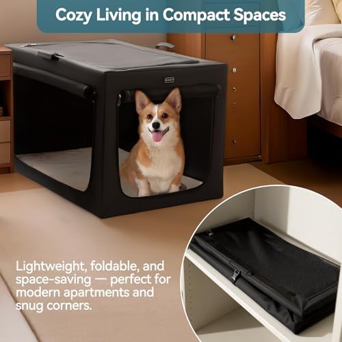 PETSFIT Portable Dog Crate for Large Dogs, – 40" Soft Dog Travel Crates