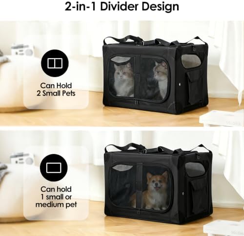 Extra Large 2-Cat Foldable Pet Travel Carrier