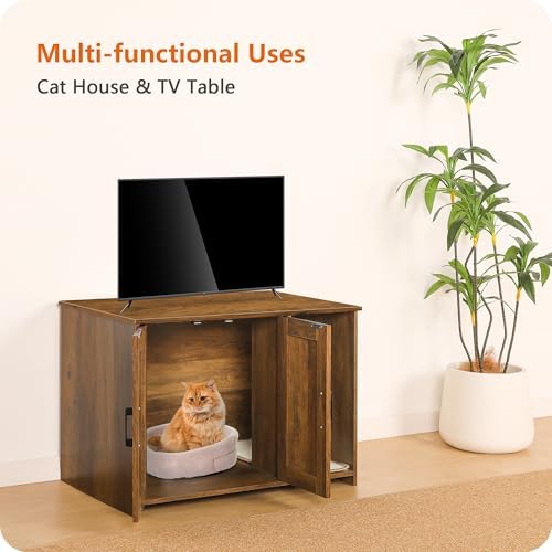 Dwanton Cat Litter Box Enclosure,