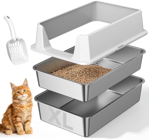 Stainless Steel Sifting Cat Litter Box