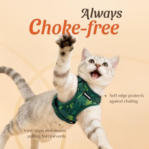 Dooradar Cat Harness and Leash Set, Adjustable and Escape Proof