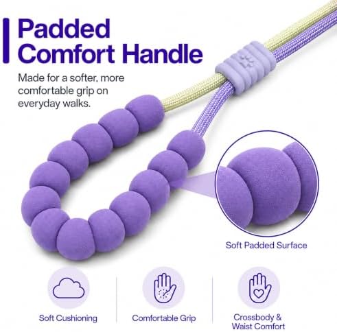 Hands Free Dog Leash, Double Handle Leash 5.5FT Purple-Green