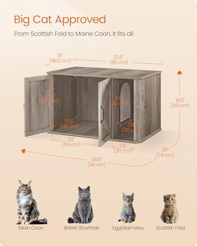 Feandrea Double Cat Litter Box Enclosure