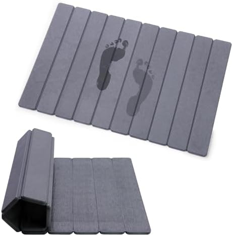 Foldable Stone Bath Mat, Quick-Drying Diatomite Bath Mat