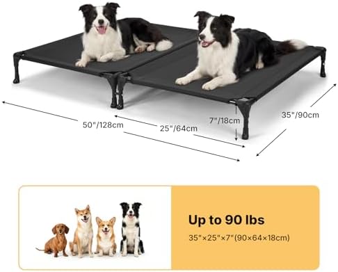 Veehoo 2 Pack Cooling Elevated Dog Bed, Outdoor Raised Dog Bed