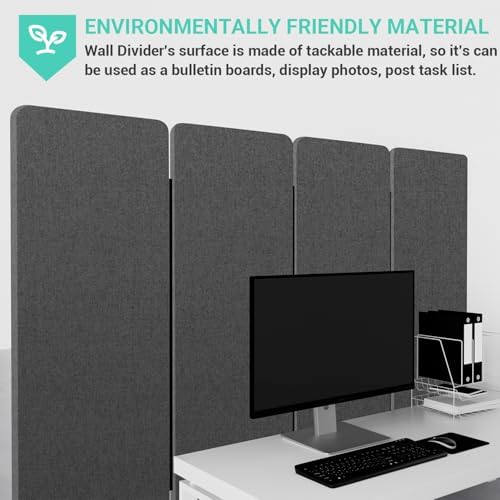 4 Panel Soundproof Room Divider, Portable Acoustic Office Divider