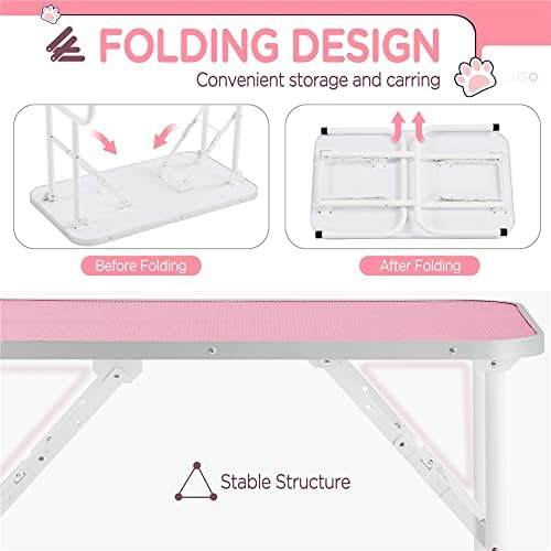 Yaheetech 32-inch Foldable Pet Dog Grooming Table w/Adjustable Height Arm