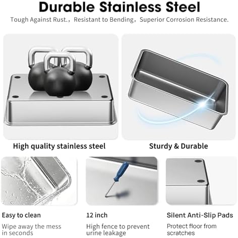XXXL Stainless Steel Cat Litter Box