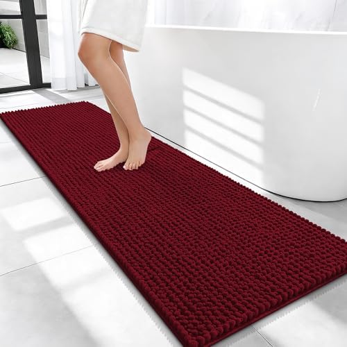 OLANLY Thick Chenille Bathroom Runner Rugs Mats 59x20