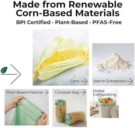 2.6 Gallon Compost Bags for Kitchen Countertop Bin, Compostable
