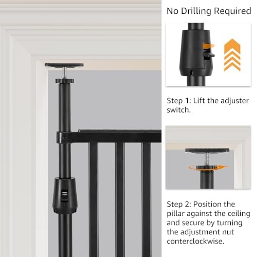 unipaws 86" High Extra Tall Cat Gate, Auto Closing and No Drilling