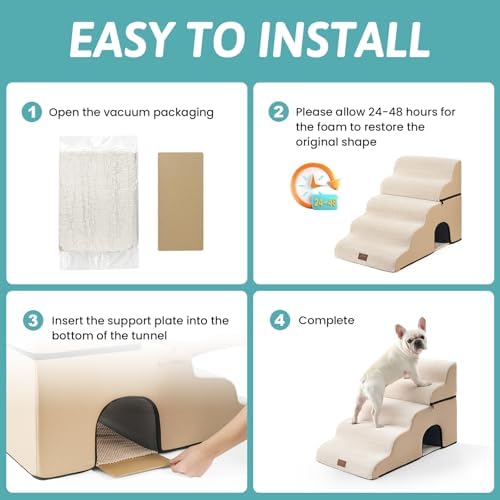 COZY KISS Extra Wide Small Dog Stairs