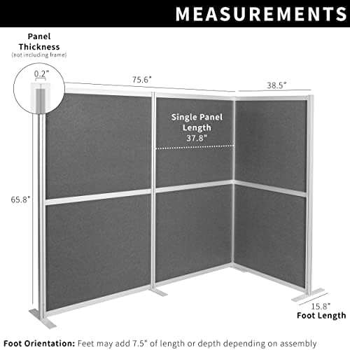 VIVO Dark Gray 66 inch High Corner Privacy Panel, PP-MWS63D-L