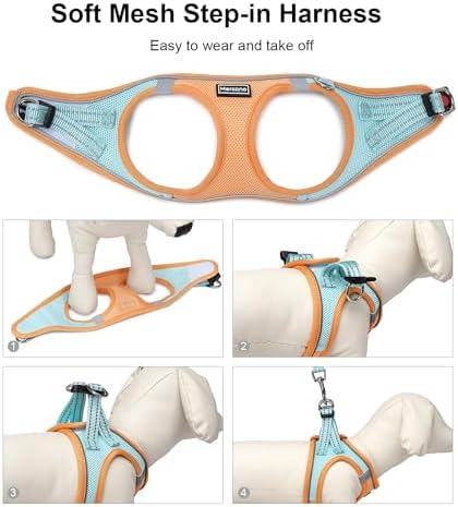 Mercano Soft Mesh Dog Harness and Leash Set, Step-in Reflective Breathable