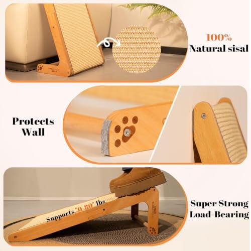 CHEERHOME PETS Sisal Cat Scratcher Ramp