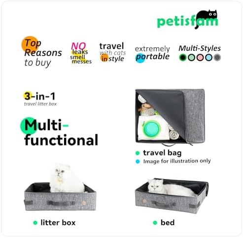 Travel Light with Covered Portable Cat Litter Box Without Any Mess.
