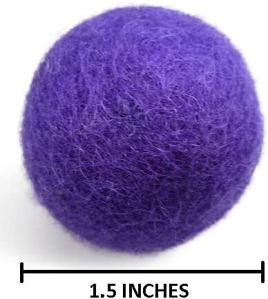 Wool Cat Toys - Felt Cat Toy Balls for Small Pet Fetch and Play - Eco Friendly Quiet Wool Ball Cat Toy for Cats and Kittens - Choose Your Colors (Purple)