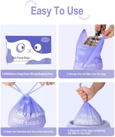 125 Count Large Cat Litter Bags Lavender Scented