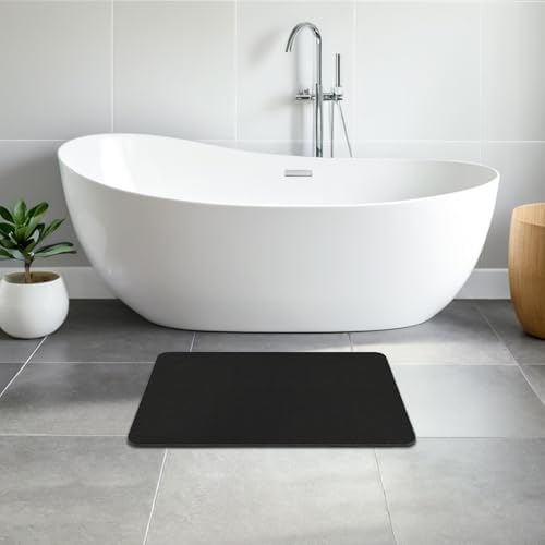 THMINS Black Stone Bath Mat