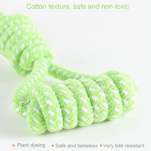 Sunglow Cotton Rope Weaving Dog Toy & Ring Toy Rubber, Cotton Rope Dog Chew Toys