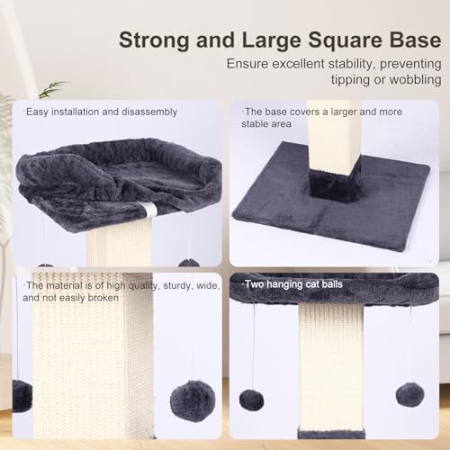 34" Cat Scratching Post for Indoor Cats, Sisal Cat Scratcher