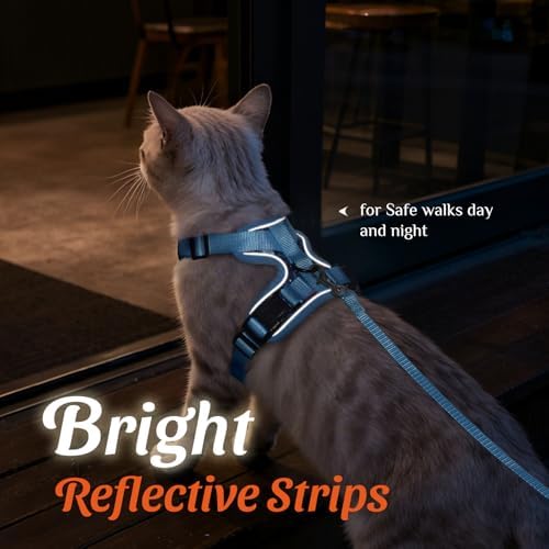 Dooradar Cat Harness and Leash Set, Adjustable and Escape Proof
