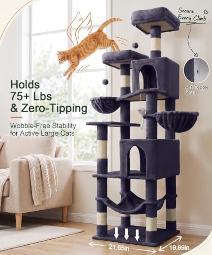 AMHANCIBLE Cat Tree Tower, 70 Inch Heavy Duty Cat Tree