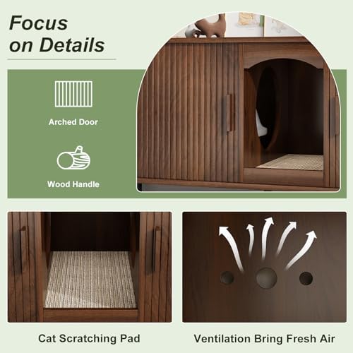 Double Cat Litter Box Enclosure Furniture