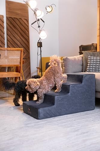 Noah & Paw Dog Steps for Bed, Extra Wide Dog Stairs for Bed