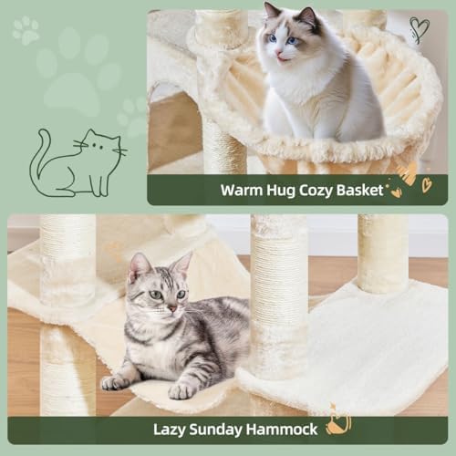 Taoqimiao Heavy-Duty Cat Tree, 71 in Cat Tower