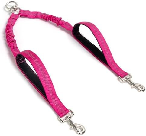 Dual Dog Leash Coupler Double Control Padded Handle