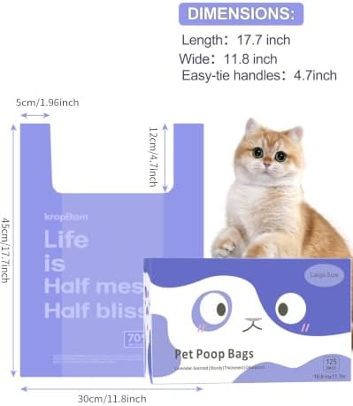 125 Count Large Cat Litter Bags Lavender Scented