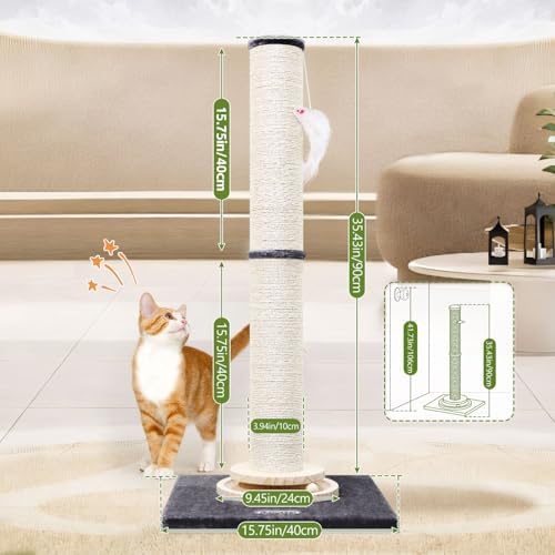 Globlazer 35in Tall 3.9-in Thick Cat Scratching Post