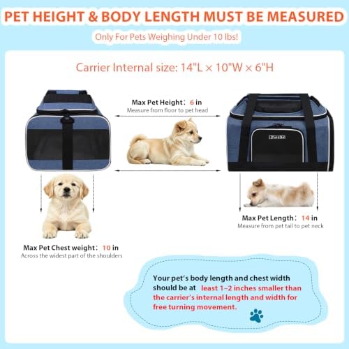 Petskd Top and Side Expandable Small Pet Carrier Airline Approved